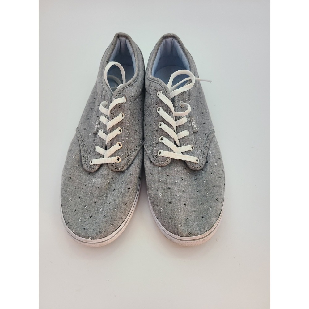 VANS Women's Lace-up Sneakers in Gray with a Dot Design, Size 9.5